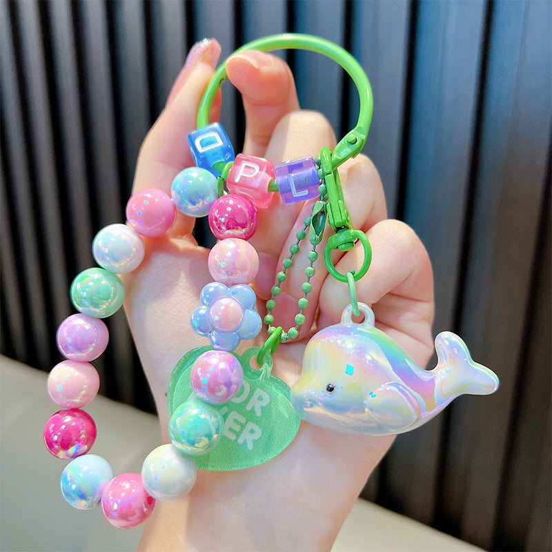 Wholesale Fresh Color Galvanized Ocean Dolphin Acrylic Keychain